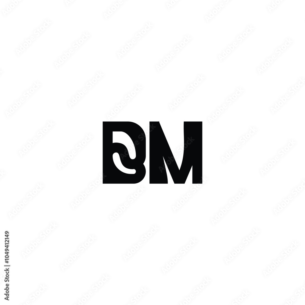 BM monogram logo design letter text name symbol monochrome logotype alphabet character simple logo