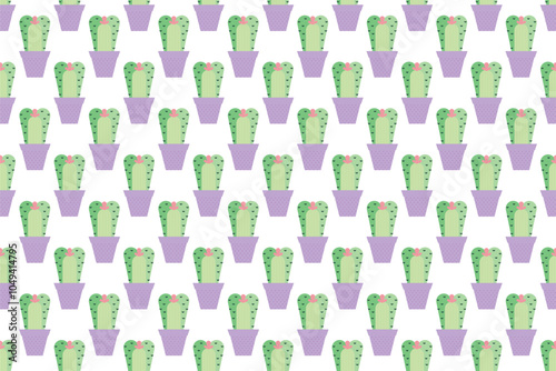 Cactus seamless pattern background template photo