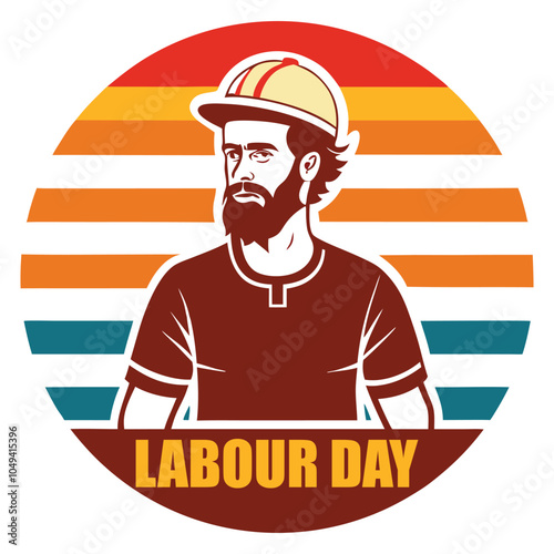 Labour Day Vintage T-shirt design vector 