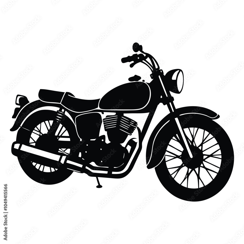 Fototapeta premium Retro vintage motorcycle silhouette vector 