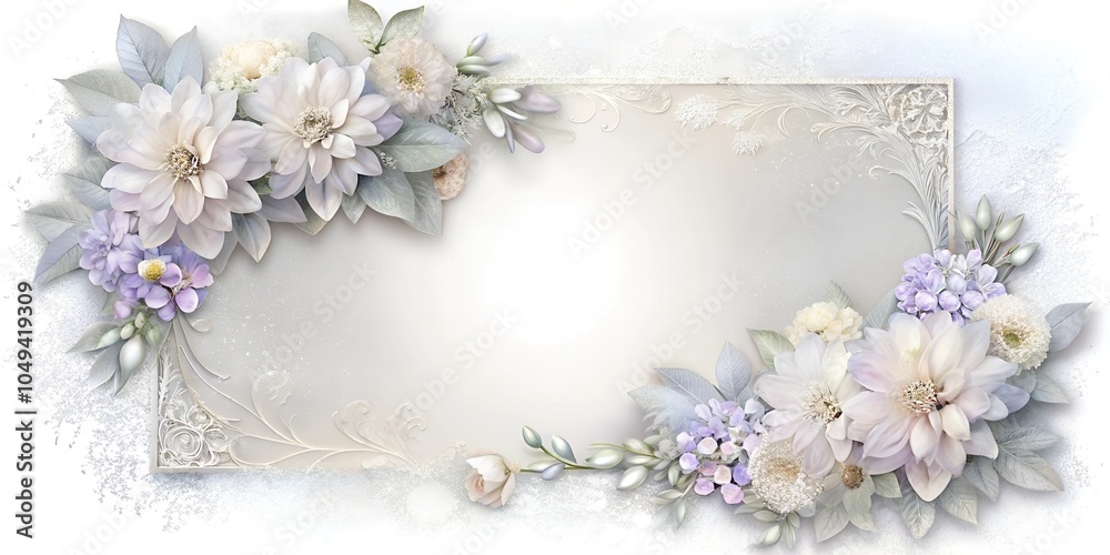 frame of flowers on white