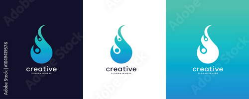 Fire flame  gas oil  energy vector logo design inspiration 