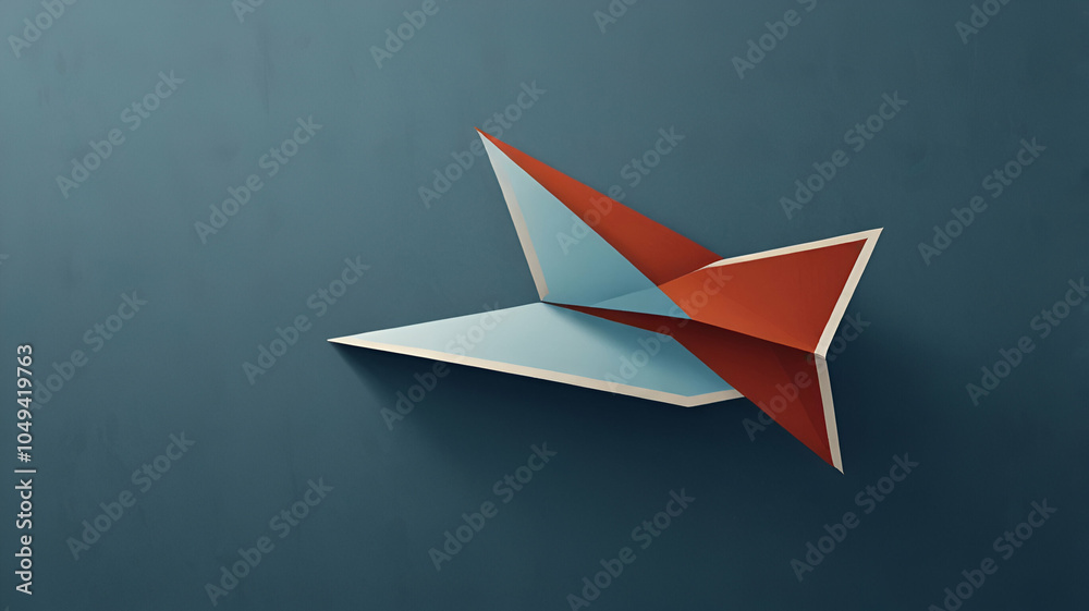 Naklejka premium Flat paper airplane icon against a solid blue backdrop. Wallpaper