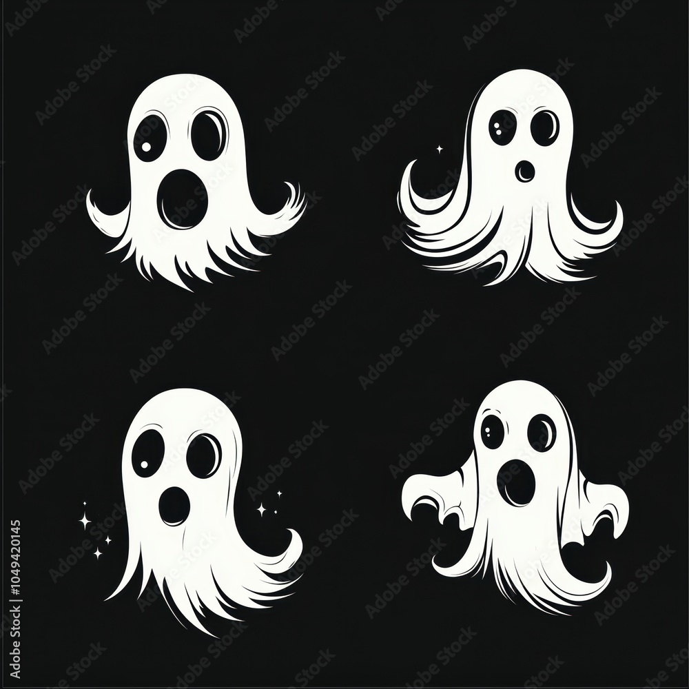 Obraz premium Cute ghost. Halloween decoration element.
