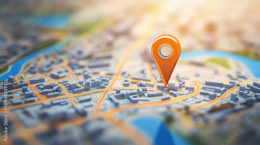A close-up view of a city map featuring a prominent location marker. A close-up view of a city map featuring a prominent location marker.