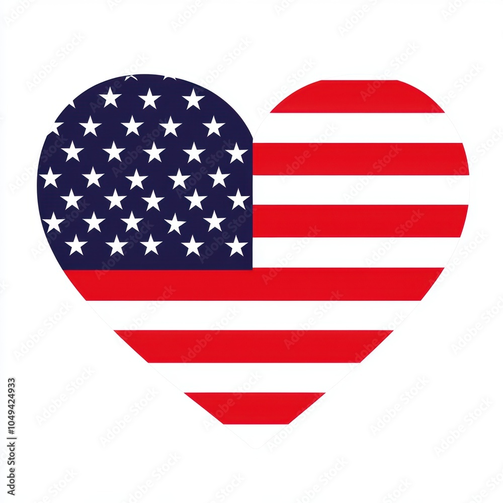 US national flag in heart shape US national flag in heart shape