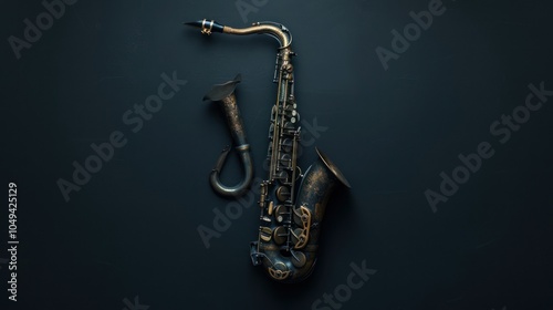 Wallpaper Mural An Old Tenor Saxophone Against a Dark Background Torontodigital.ca