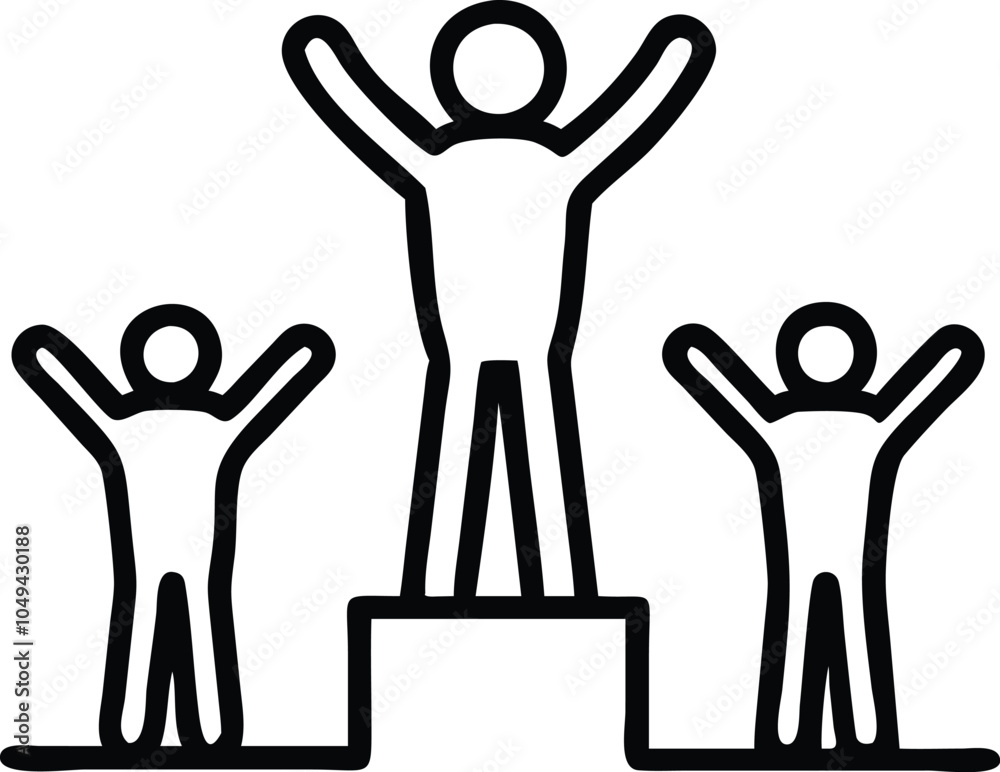  Leadership outline icon vector file,