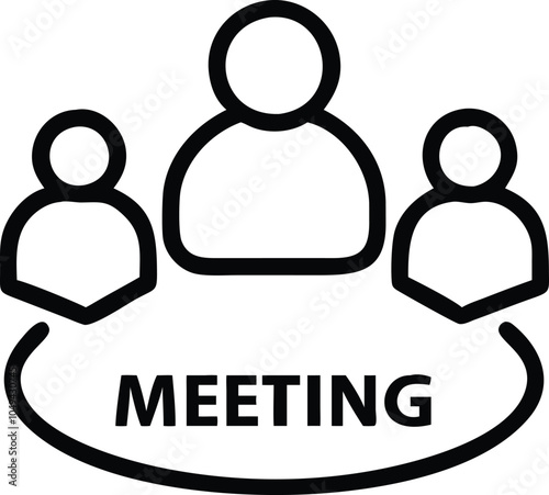 meeting outline vector icon.