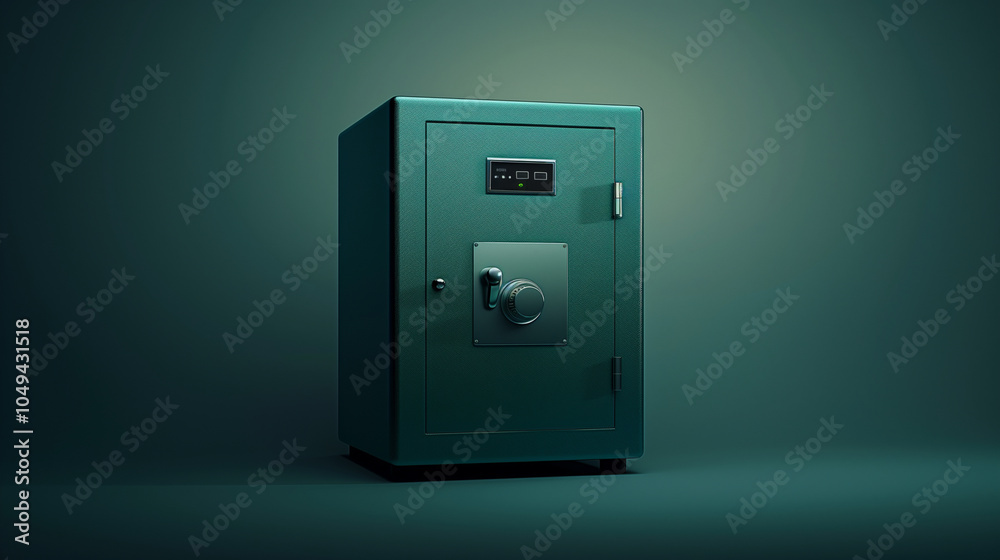 Green Vault Safe with Dial Lock Symbolizing Security and Financial Protection Green Vault Safe with Dial Lock Symbolizing Security and Financial Protection