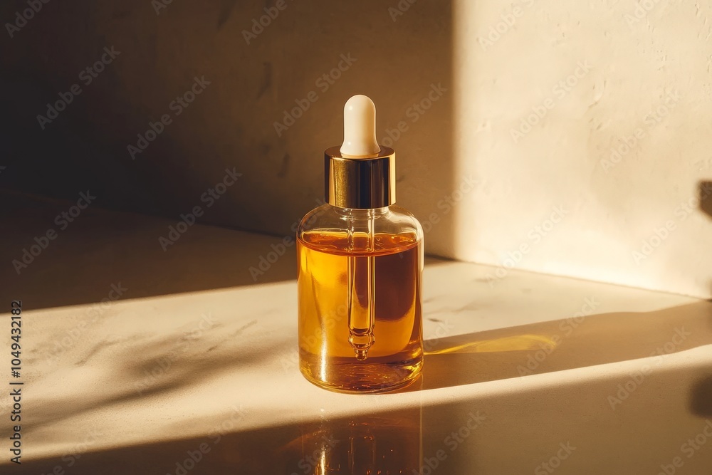 Naklejka premium Cannabis oil bottle with a dropper placed on desk