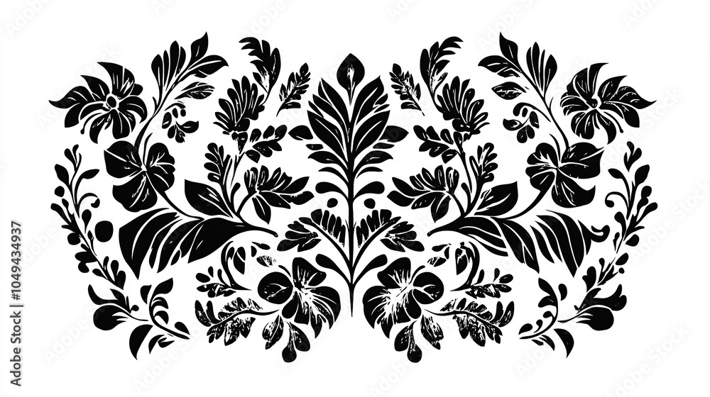 Fototapeta premium Black and White Floral Design