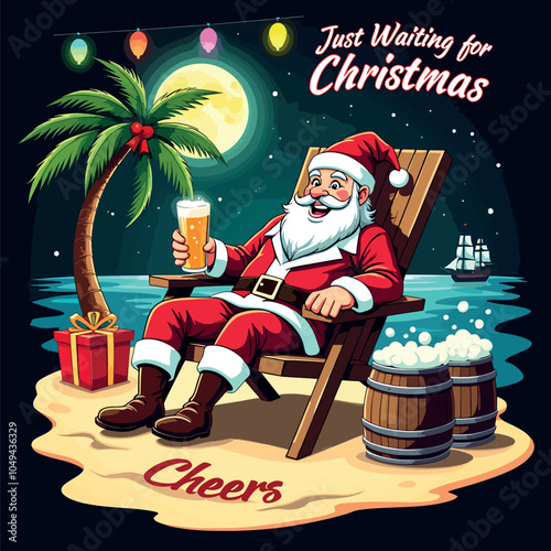 Just weting for Christmas Cheers. vector design for social media