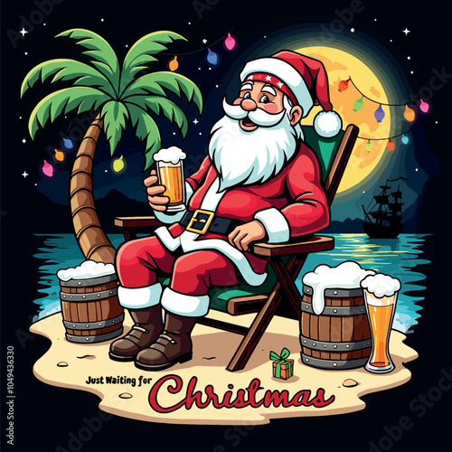 Just weting for Christmas Cheers. vector design for social media