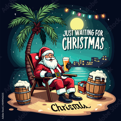 Just weting for Christmas Cheers. vector design for social media