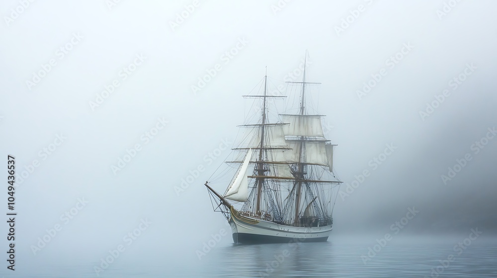 Fototapeta premium ship in the fog