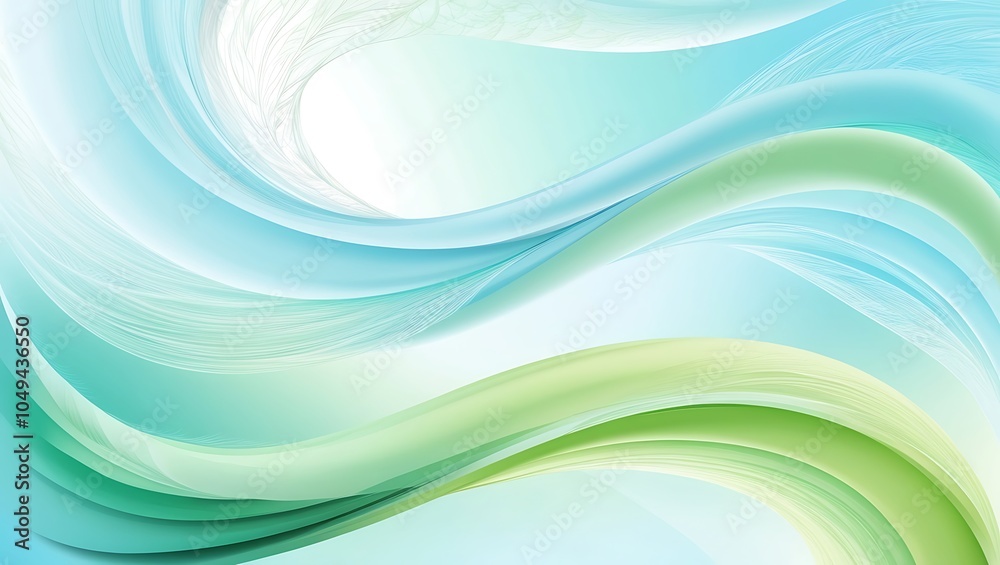 Abstract soft green and blue background with wave. Generative Ai. Abstract soft green and blue background with wave. Generative Ai.