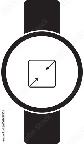 The illustration of a smartwatch icon displaying a screenshot capture alert