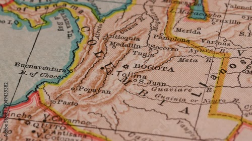 Colombia country map animation South America, detailed geography visualization