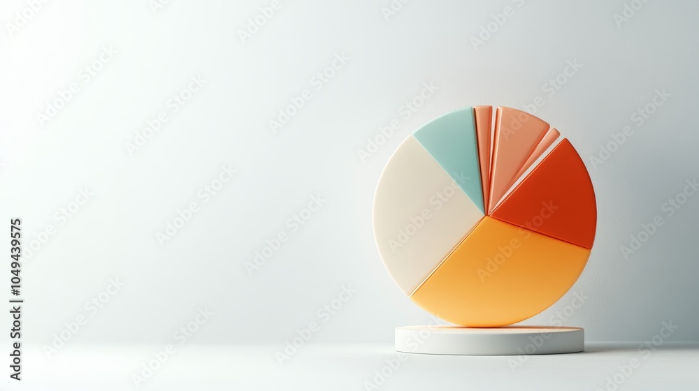 Dynamic asset allocation pie chart, contemporary financial strategies, three-dimensional visualization for investment insights