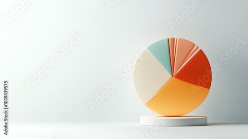 Obraz na płótnie Dynamic asset allocation pie chart, contemporary financial strategies, three-dimensional visualization for investment insights w salonie