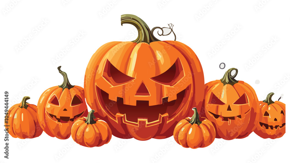 Fototapeta premium Halloween Pumpkins Vector Design 
