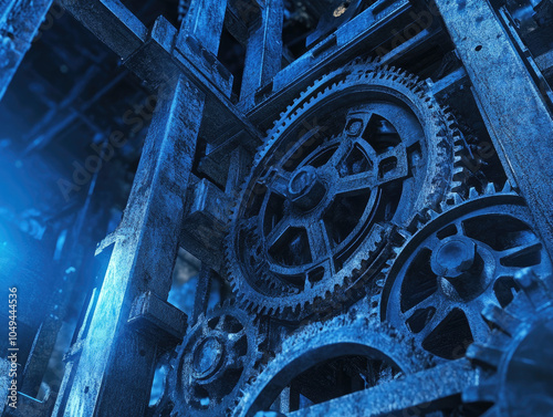 Haunted Factory Interior with Clanging Gears photo