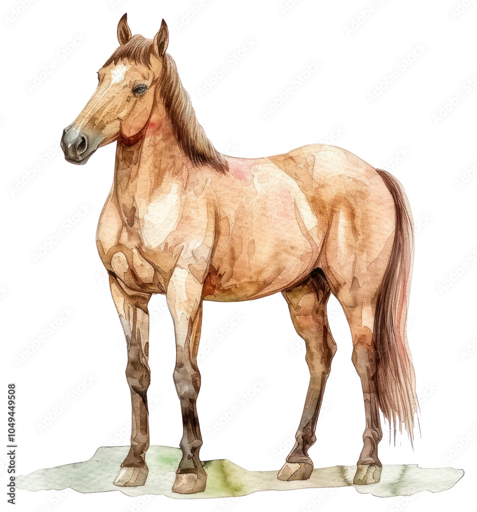 Obraz premium PNG A Horse horse illustration watercolor.