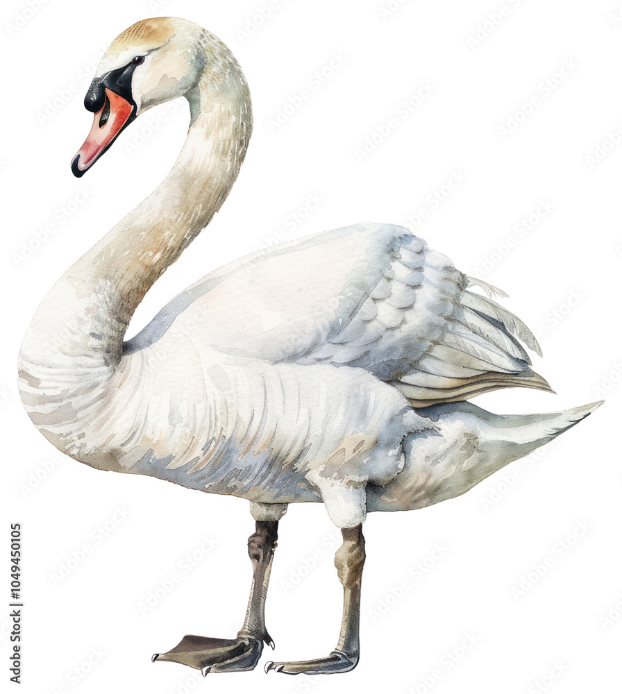 PNG A Swan swan illustration watercolor. PNG A Swan swan illustration watercolor.