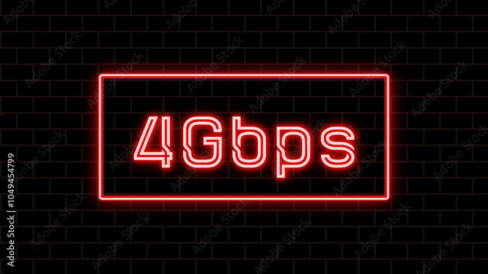 4Gbps のネオン文字 4Gbps のネオン文字