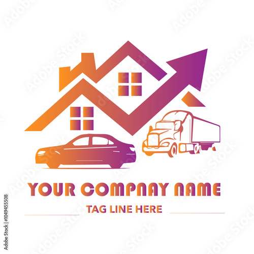 Car House Logo Design vector Template .Car House Logo Design vector Template .House Car logo vector template, Creative Car logo design concepts . photo