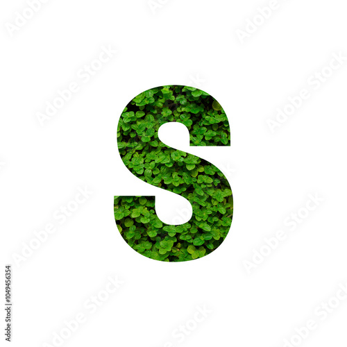 3d green grass letter