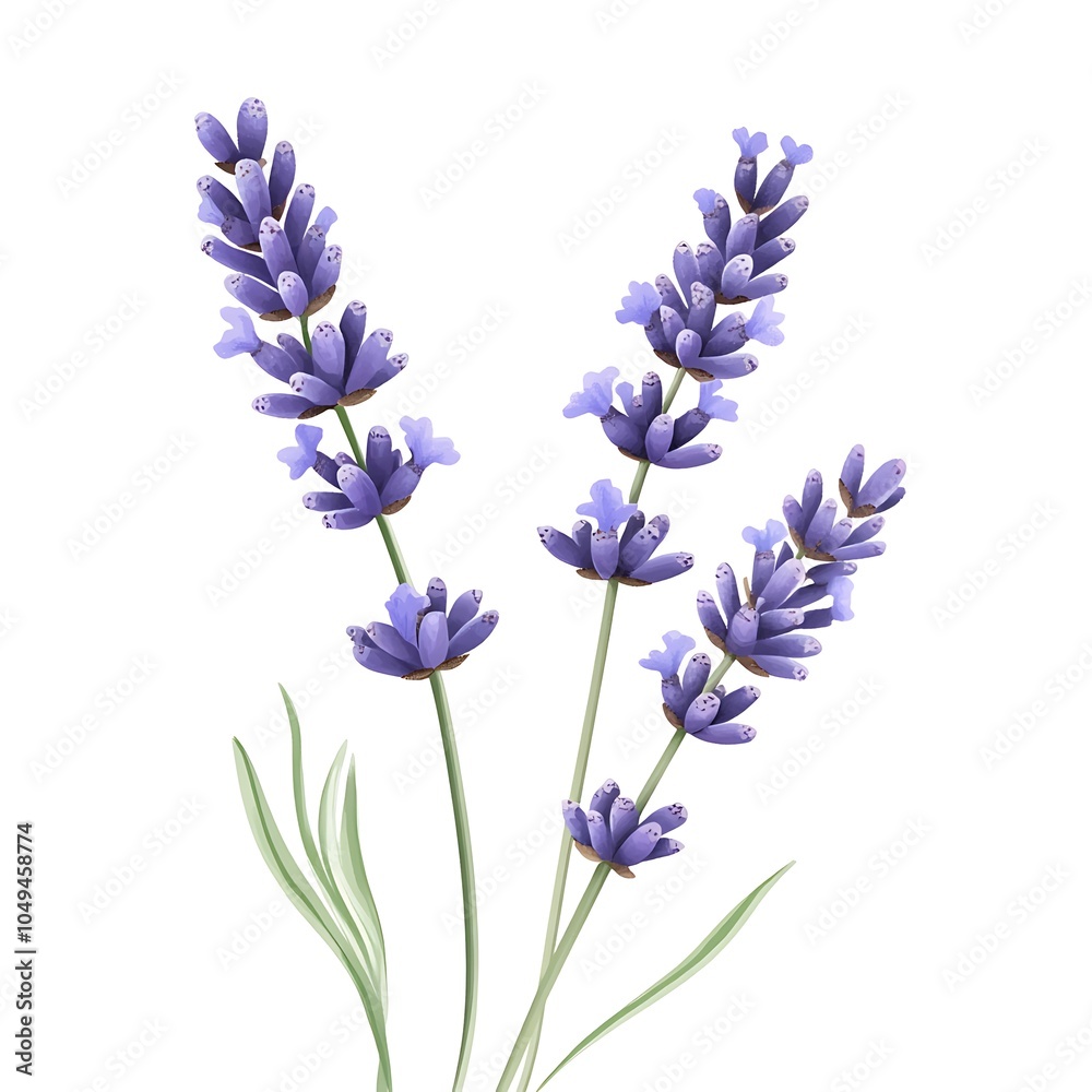 Fototapeta premium Detailed Illustration of Lavender Flowers
