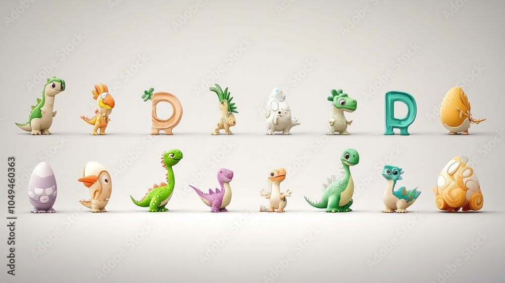 Fototapeta premium Engaging Alphabet Characters for Children’s Learning
