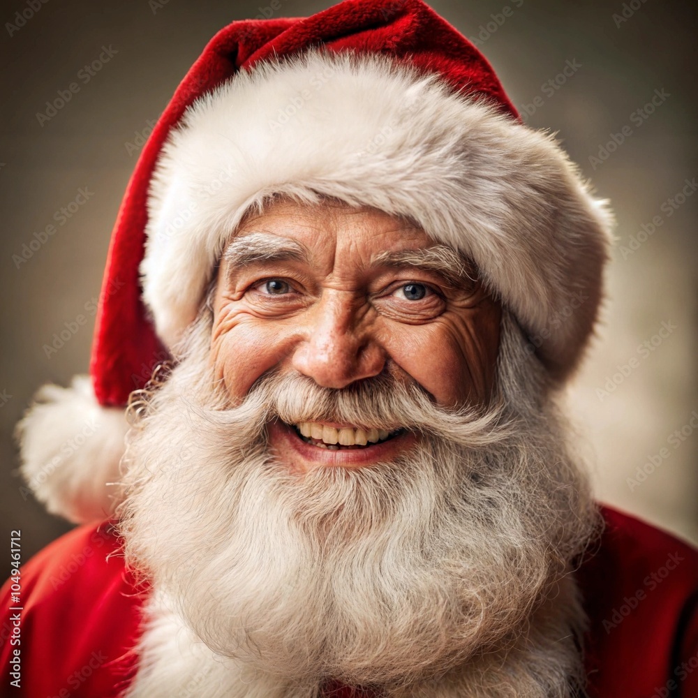 Smiling Santa Claus portrait with classic red suit and hat Smiling Santa Claus portrait with classic red suit and hat