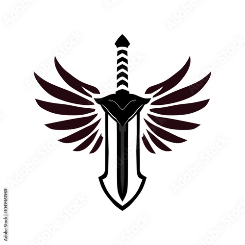 simple black and white trending sword vector