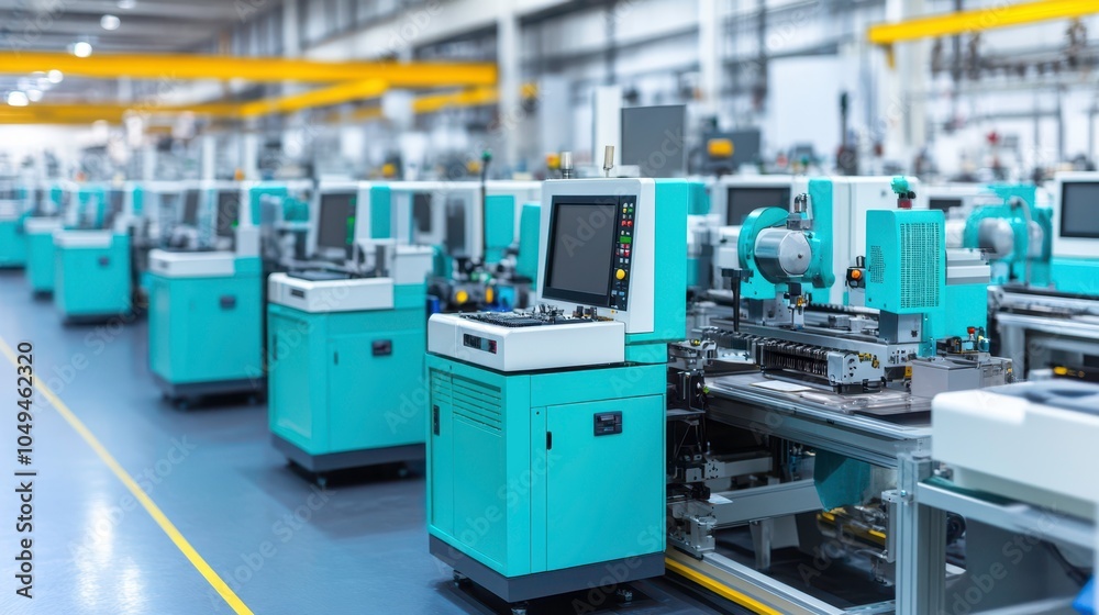 Modern industrial machinery enhances manufacturing efficiency in advanced production facilities Modern industrial machinery enhances manufacturing efficiency in advanced production facilities