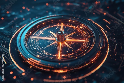 Wallpaper Mural Business strategies and financial insights navigated by digital compasses in artistic concepts. Torontodigital.ca