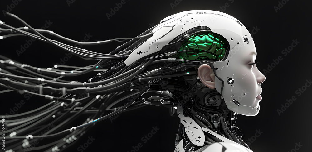 Obraz premium Artificial intelligence robot head