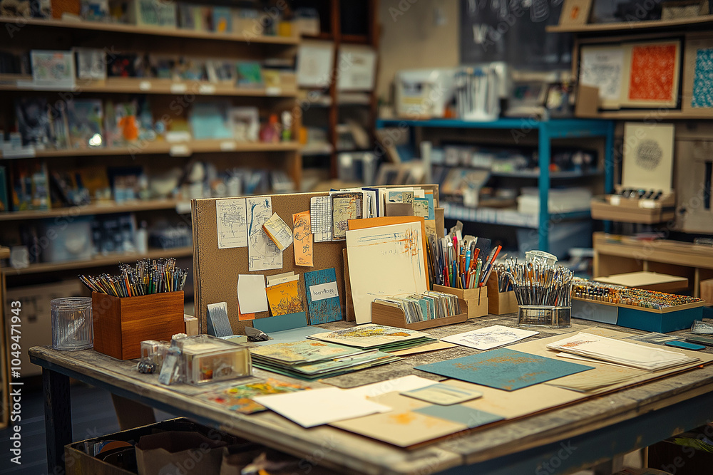 Scrapbooking Table in a Craft Supply Store: A Creative Background for Preserving Memories Scrapbooking Table in a Craft Supply Store: A Creative Background for Preserving Memories