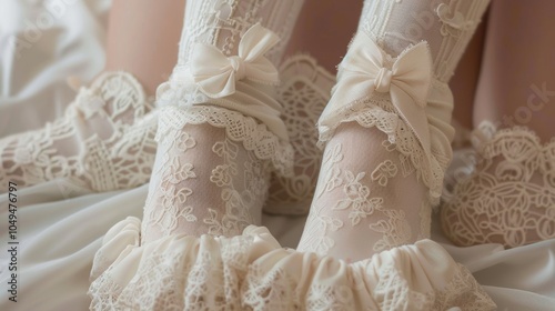 Elevate your sock game with these sweet lace socks featuring playful bows and frilly ts.