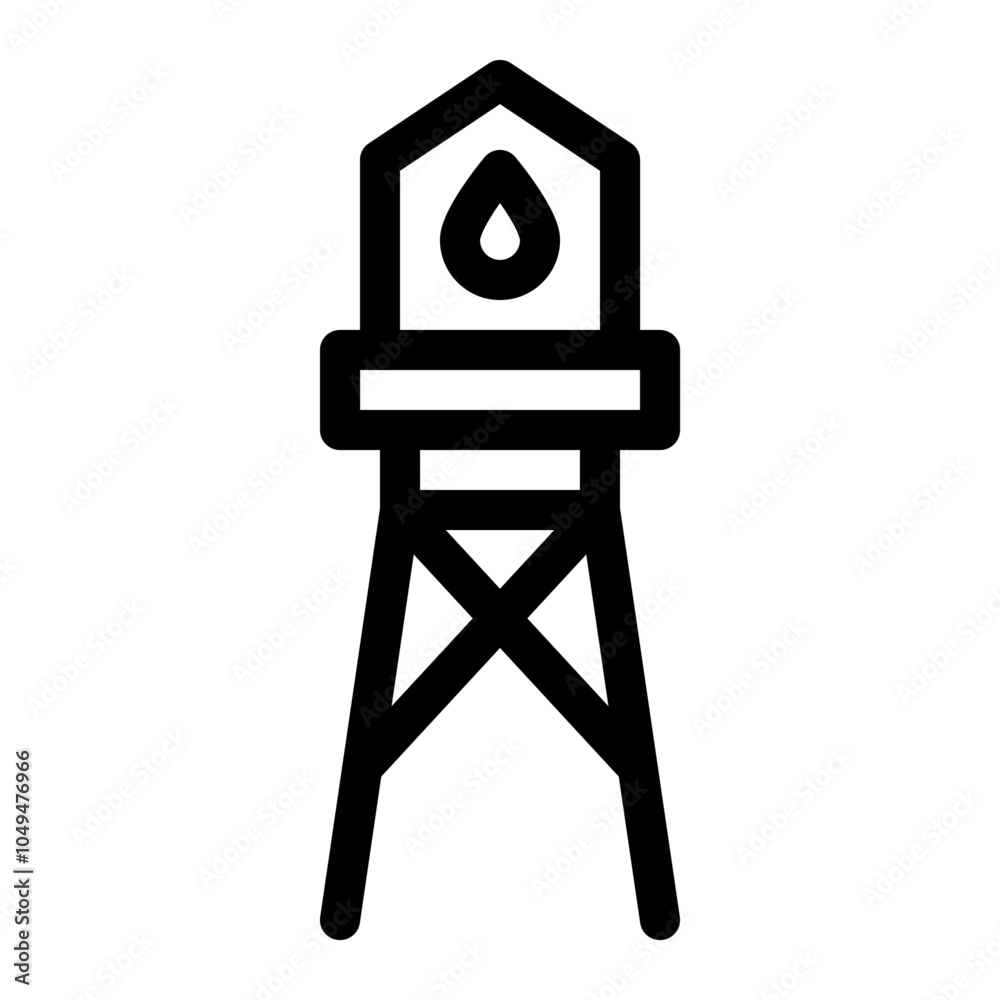 Water tower icon. Storage and reserve of drinking water. Vector illustration Water tower icon. Storage and reserve of drinking water. Vector illustration