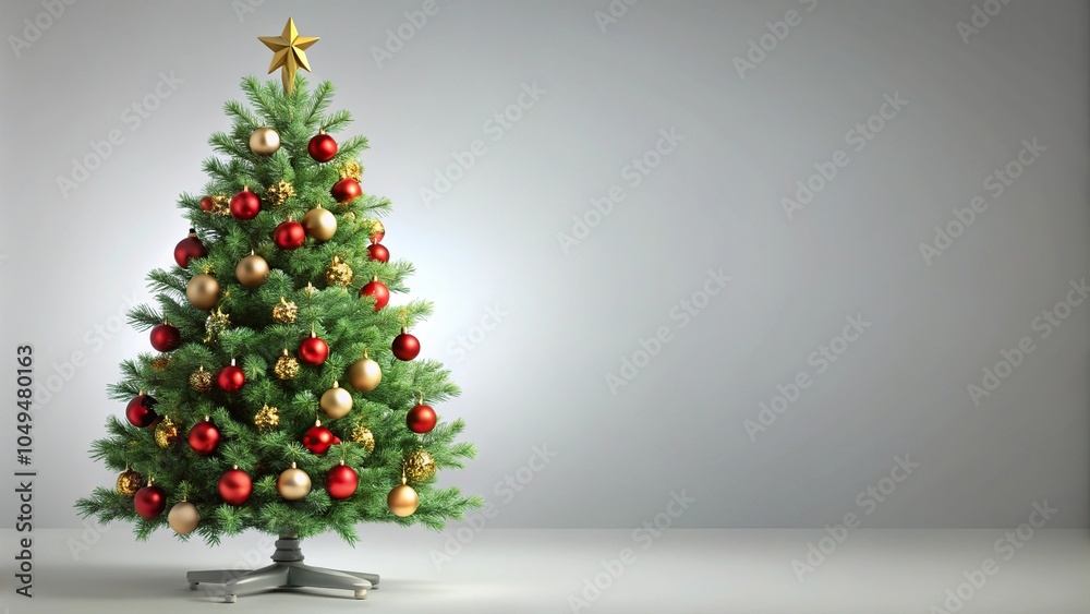 Decorated pine tree with alpha channel for Christmas backdrop Decorated pine tree with alpha channel for Christmas backdrop