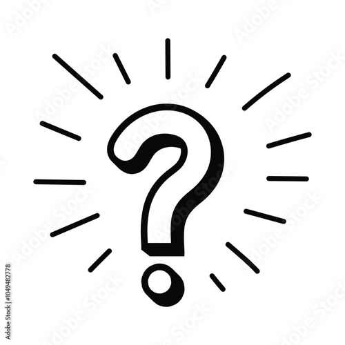 Vector Hand Drawn Question Icon Symbol