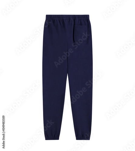 Dark blue sweatpants mockup Isolated on White Background