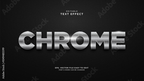 Chrome editable text effect,3d realistic text style 