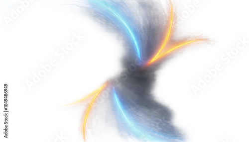 Isolated Blue Energy Splash with Electric Effect on Transparent Background