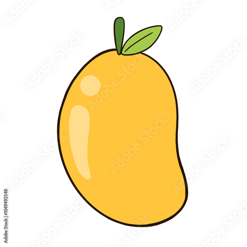 mango fruit icon, cartoon style