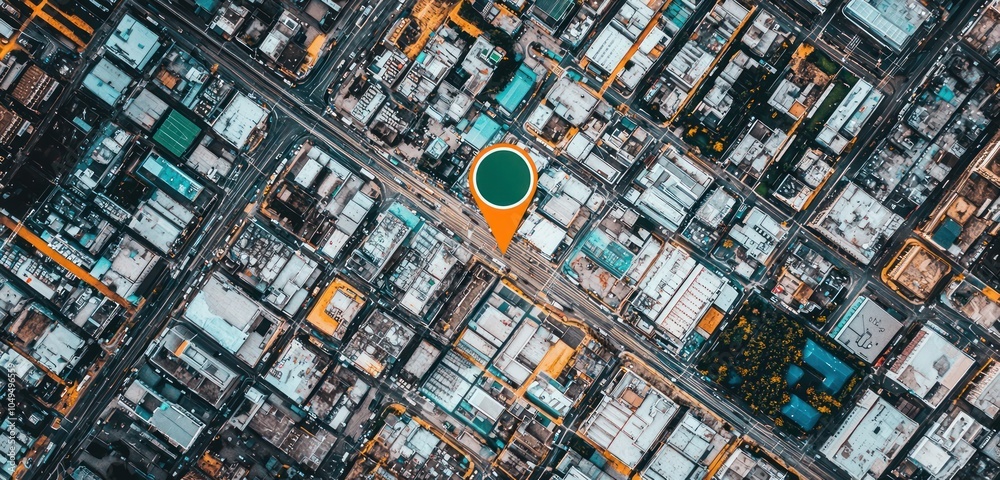 Fototapeta premium Software for logistics managers features digital compass for route optimization.