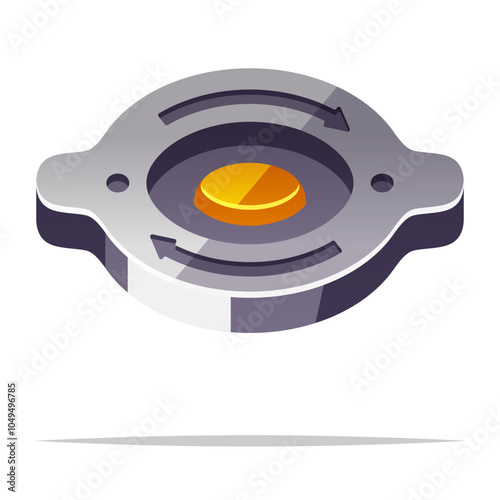 Car radiator cap lid vector isolated illustration